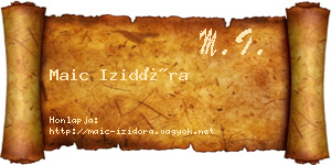 Maic Izidóra névjegykártya